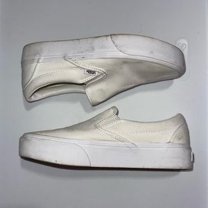 white platform slip on vans